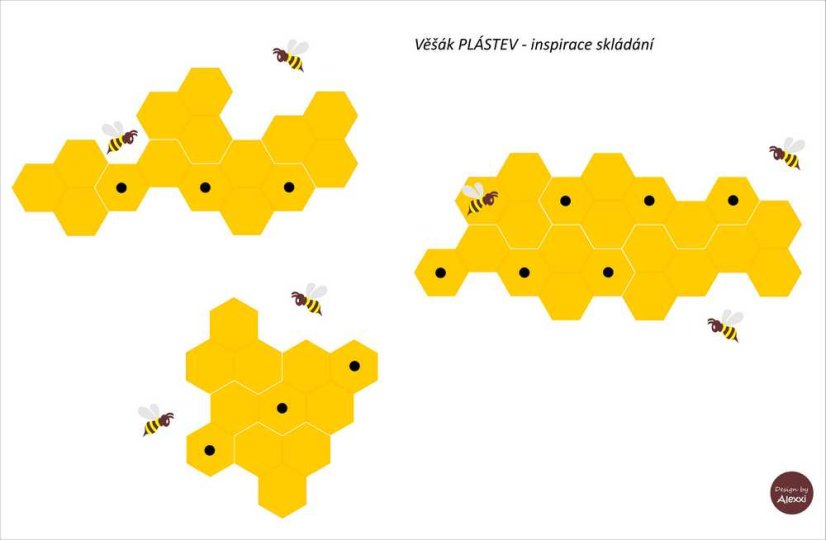 Medový plást - nástenný vešiak