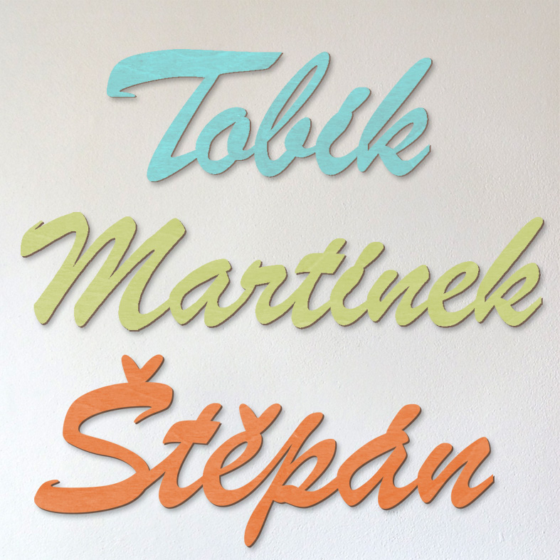 Dřevěný nápis na přání - barevný (cena za písmenko)