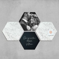 Korková tabuľka HEXAGON - BIELA