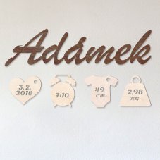 Jméno s porodními údaji - barevné (sada I.)