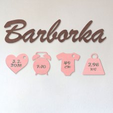 Jméno s porodními údaji - barevné (sada I.)