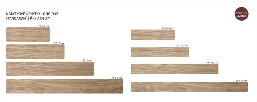 Úchytky LONG DUB - Šířka: 5 cm, Délka: 15 cm