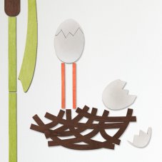 Čapí hnízdo - dekorace na zeď