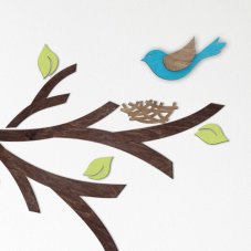 Ptáček - dekorace na zeď