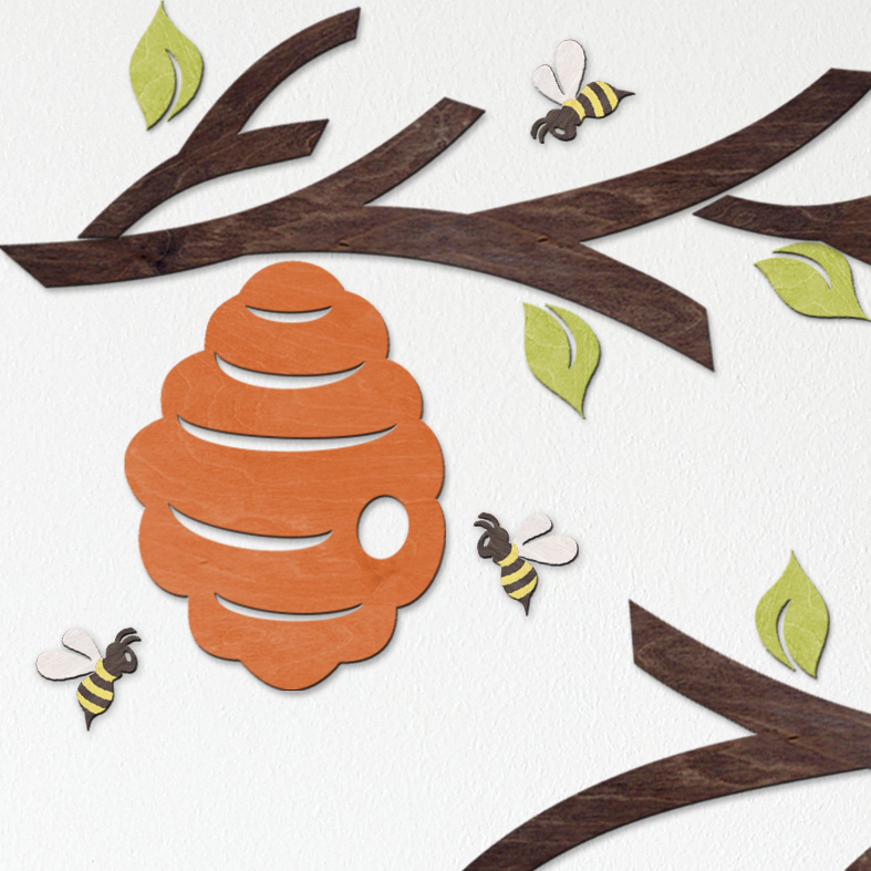 Vosičky (včielky) - dekorácia na stenu (3 ks)