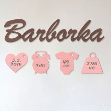 Jméno s porodními údaji - barevné (sada I.)