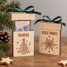 Drevená krabička na peniaze – Darček