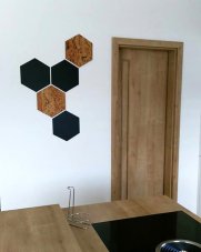 Korková tabuľka HEXAGON - HNEDÁ