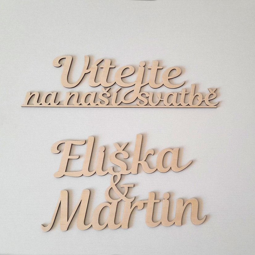 Dřevěný nápis na přání (cena za písmenko)