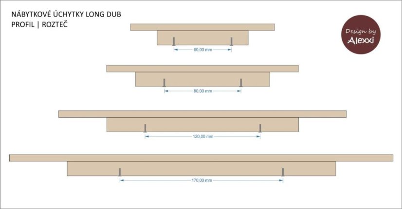 Úchytky LONG DIAGONAL DUB