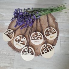 Dřevěné visačky na dárky, Luční motiv