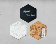 Korková tabulka HEXAGON - BÍLÁ