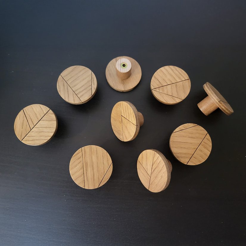 Úchytky BUBLINY GEOMETRY DUB - UNO - Motiv: C, Velikost: 10 cm