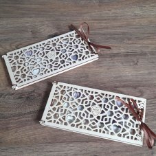 Dřevěná krabička na peníze - srdce