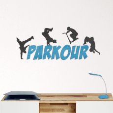PARKOUR - dřevěné siluety na zeď