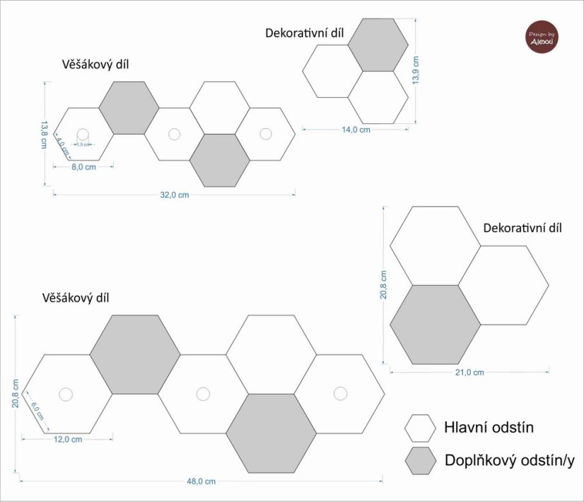 Nástenný vešiak HEXAGONY 2