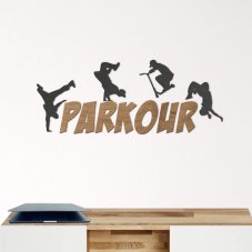PARKOUR - dřevěný nápis na zeď