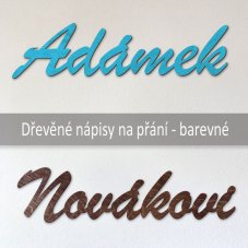 Dřevěný nápis na přání - barevný (cena za písmenko)